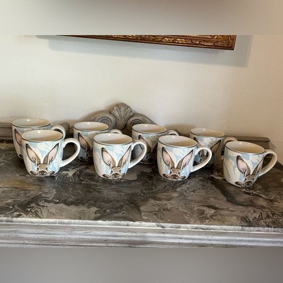 Williams Sonoma Damask Easter Bunny Mug, Set of Four, Discontinued, NWOT - Picture 10 of 12